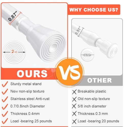 HASTHIP® 28.7-43 inches Retractable Curtain Rod Tension Rod 13mm Diameter Multipurpose Metal Window Safety Bar Detachable Hanging Rod for Wall X3 HASTHIP® 28.7-43 inches Retractable Curtain Rod Tension Rod 13mm Diameter Multipurpose Metal Window Safety Bar Detachable Hanging Rod for Wall X3